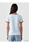 Blue Crew Neck Printed Women's T-Shirt - 5
