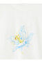Lcw Modest White Floral Printed 100% Cotton Women's T-Shirt - 6