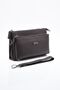 Brown Men's Portfolio Handbag Multi-Pocket Wrist Strap Wallet Bag