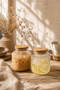 2-Piece Bamboo Lid Glass Jar Cup with Straw for Cold Coffee and Lemonade - 380ml - 3