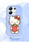 Redmi Note 13 4g Compatible Case with Camera Protector Blue Silicone Couple Phone Case Kitty Pattern - 2