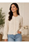 Special Design, Elegant Cream Color Lined Lace Cardigan