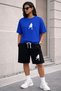 Unisex Oversize Shorts Set Crew Neck Short Sleeve T-Shirt Shorts 2-Piece Sports Combination Casual Summer Basketball Printed - 2