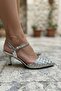 Rule Silver Patent Leather Stone Women's Heeled Shoes