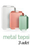 Metal Serving Presentation Tray Soft Colors 3 Piece Set (Cream-Pink-Green)