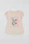 Girl's Capri Tights Set with Embossed Floral Print, Ages 2-6, Powder - 2