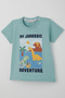 Boy's Short Sleeve T-Shirt Dinosaur Adventure 1.5-5 Years, Water Green - 3