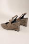 Women's Brown Snake Patterned Padded Stiletto 8.5 cm Heel Comfortable Full Mold. - 3