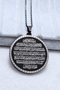 3.5 cm Plate Black Color Double Sided Ayetel Kursi Embroidered 60 cm Accordion Chain 316L Stainless Steel Necklace - 3