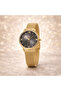 Elegant Women’s Gold Mesh Strap Watch Black Dial Roman Numbers - 2