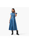 Shirt Midi Cotton Denim Dress with Belt - 3