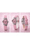 NAVIFORCE Pink Dial Women’s Watch Leather Strap Elegant Quartz - 3