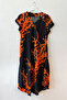 Black V-Neck Short-Sleeved Patterned Casual Viscose Woven Dress 113 64 - 2