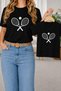 Mother Daughter Combination Oversize Racket Printed T-Shirt Twin T-Shirt 100% Cotton Comfortable Fit (Single Price)