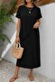 Women's short sleeve crew neck asymmetrical hem maxi dress