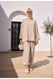 Pike Modal Shalwar Trousers Model Oversize Set – Beige - 4