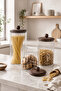 Acacia Lid Line Glass Jar Set of 3 750 ml 1150 ml 1550 ml Kitchen Storage Container - 4
