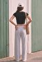 Women's pleated front sweatpants - snow melange - 3