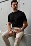 Men's Premium Viscose Black Loose T-Shirt - 3