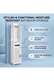 FFD White Waterproof PVC Slim Bathroom Storage Cabinet – Narrow Corner Floor Organizer with Tissue Holder and Shelves - 4