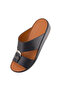 ( W-2000 ) Handmade Arabic Men's Slippers | Outdoor Arabic Sandals For Men | Full Leather - 2