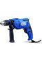 650 Watt Impact Drill With Multi Function (Hammer And Drill), 360 degree Rotating Side Handle, Guide Ruler, And Variable Speed, Blue, VT 1206