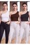 Women's Black-Brown-Ecru One-Shoulder Diver Bustier Crop Beach Sea Casual Summer Combination - 5