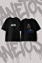 Kanye West_12 Design Printed Oversize Crew Neck T-Shirt Black