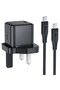 شاحن حائط A123 P5 GaN PD20W مع كابل USB-C إلى USB-C - قابس بريطاني