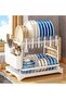 Dish Drying Rack With Drainer, 2 Tier Rustproof Stand for Kitchen Countertop,Cutting Board Holder,