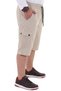 Men's Large Size, Suitable for Weight up to 177 Kilograms, Knee-Length Cargo Pocket Gabardine Capri Stone in Stone Color - 4