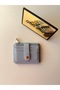 Women's Baby Blue Snap Fastener Multi-Compartment Zippered Mini Card Holder Wallet