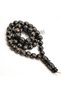 Hijazi Yusr Rosary 54 Beads 9mm Black Round Prayer Beads 34g Silver Eye Inlay Natural Cord Tassel - 3