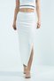 Women's Ottoman Fabric High Waist Slit Long Skirt