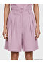 Alita city women's pleated shorts with linen blend difference - 3