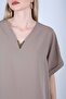 Women's V-Neck Draped Woven Blouse with Accessory Detail - 3