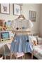 Balon Kol Girls' Set 3 Years 4 Years 5 Years 6 Years Children's Set Daisy Embroidered Top-Bottom Girl's Set - 4