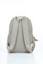 Vital Series Beige Crinkle Fabric Water-Resistant Plush Daily Stylish School and Travel Backpack with Keychain - 5