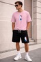 Unisex Printed Shorts Set Oversize Crew Neck Casual Comfortable Summer T-Shirt Shorts Combination Sports Set Mba