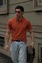 Men's Relax Fit Embroidered Tile Polo Collar t Shirt