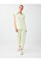 Mint Green Padded Sleeveless Cotton Blend Poplin Shirt - 2