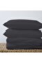 300 Thread Count 3-Piece 100% Cotton Double Duvet Cover Set with Button Closure (1 Duvet Cover & 2 Pillowcases), Soft & Silky Sateen Bedding Set for Double Bed, All Season Use (Dark Grey) - 3