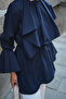 Women's Ankle Elastic Detailed Tunic with Shoulder Cape Navy Blue - 5