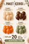 Retro Balloon Set of 20 11 Inch Sea Sand Beige Chocolate Orange Eucalyptus Bohemian Party Decor Ornament Balloons - 3