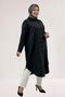 68062 Plus Size Buttoned Cupra Tunic - Black