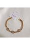 Xuping Vip Quality Antiallergic Three Baguette Cut Zircon Stone Royal Rose Gold Bracelet