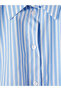 Özmarka New Season Blue Striped Drawstring Women's Shirt - 6
