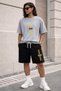 Oversize T-Shirt Black Shorts Set Casual Sports Combination Summer 2-Piece Set Never Give up Printed - 2