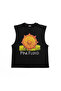 Pink Floyd Sun Printed Black Zero Sleeve T-Shirt - 5