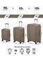 3 Piece Polypropylene Hard-side Luggage Set with TSA Lock | Lightweight Spinner Suitcases with 360° Wheels | Durable Trolley Bags for Secure Travel (Small, Medium, Large) PPZ—DT-L.COFFEE - 8